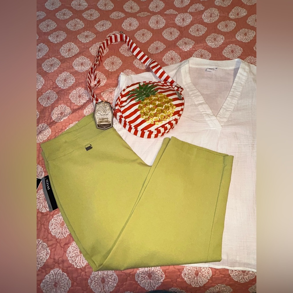 NWT Alfani Lime Green Capri Pants Size 16W